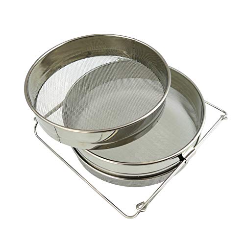 Tolegano Tamis à miel double passoire 24 cm en acier inoxyda