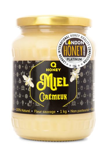 Q Honey Miel de fleurs sauvages crémeux 1 kg - cru, 100% nat