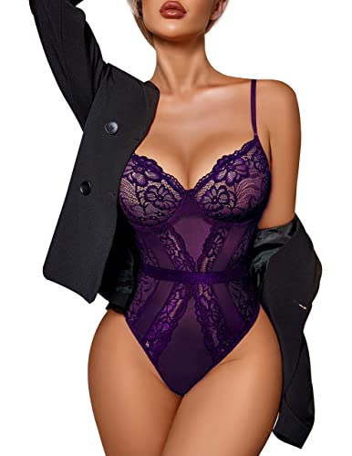 Avidlove Babydoll Lingerie Femme Dentelle Forme de Croix, po