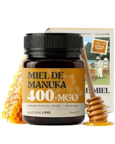 NaturalePiù Miel de Manuka 400+ MGO - 250g Brut et Bio de No