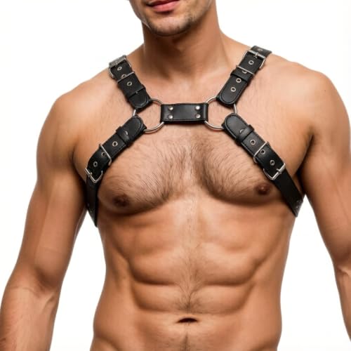 Harnais de Poitrine et Épaules Sexy en PU pour Homme Harnais
