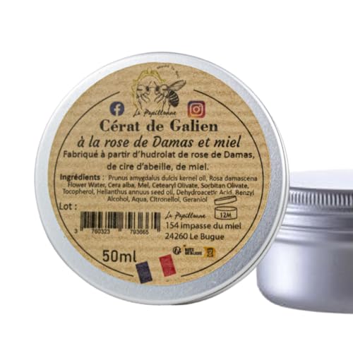 Cérat de Galien à la Rose de Damas et Miel, 50ml, Hydratant