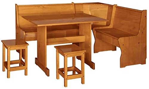 PEGANE Ensemble dangle Coin Repas en pin Massif Coloris Miel