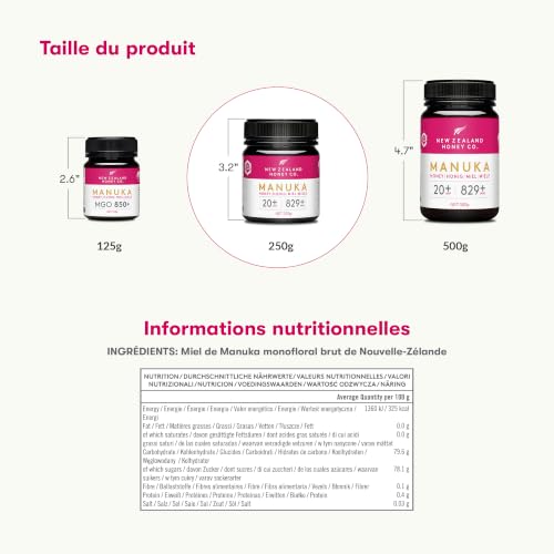 New Zealand Honey Co. Miel de Manuka UMF 20+ / MGO 829+ - Cr