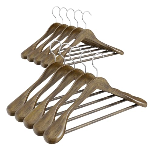 ABHENG Cintres en Bois, Lot de 10 Cintres de Costumes, Croch