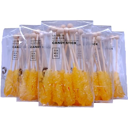 DAMUNE Bâtonnets de Sucre Candi Safran - 60 Bâtonnets (12 bâ
