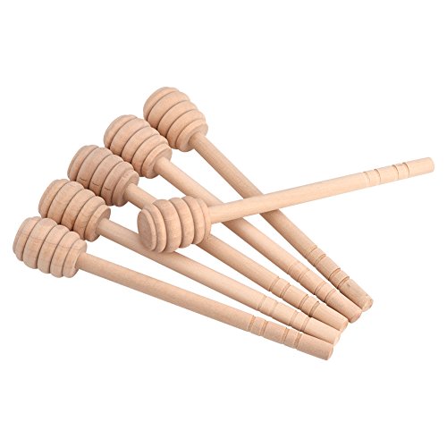 Ausla 50pcs Cuillères à Miel en Bois Portable Bâton Miel Bat