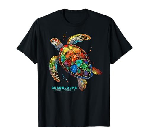 T-shirt de vacances Guadeloupe Caraïbes Tortue de mer des An