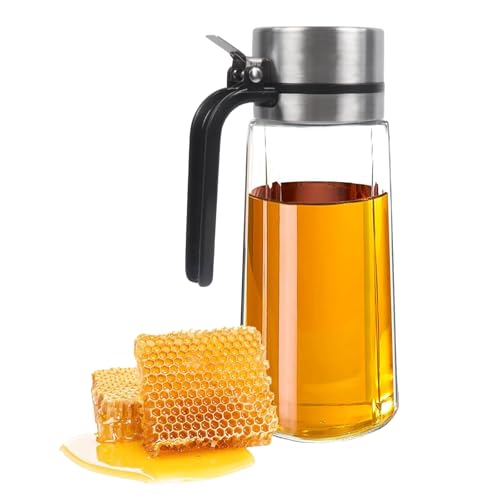 ZoeQide Distributeur de sirop en verre 650 ml, verseur miel