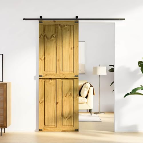 Runheo Porte de grange Corona Brun Miel 70 x 210 cm en bois