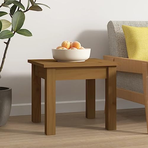 Ziaphsol Table Basse en Bois Massif de pin Marron Miel 35x35