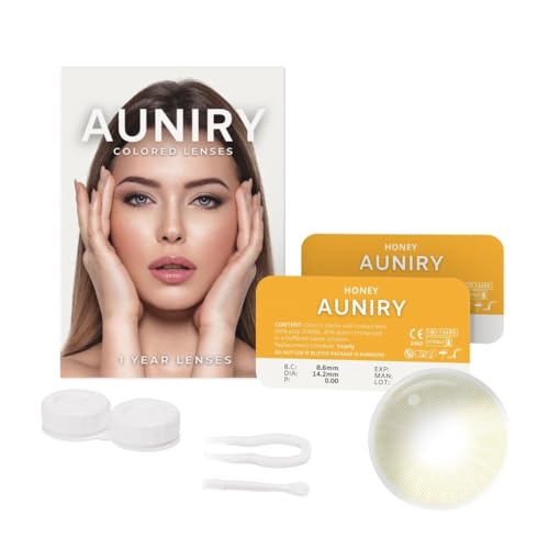 AUNIRY Lentilles Couleur Marron HONEY Naturel : Kit Complet 