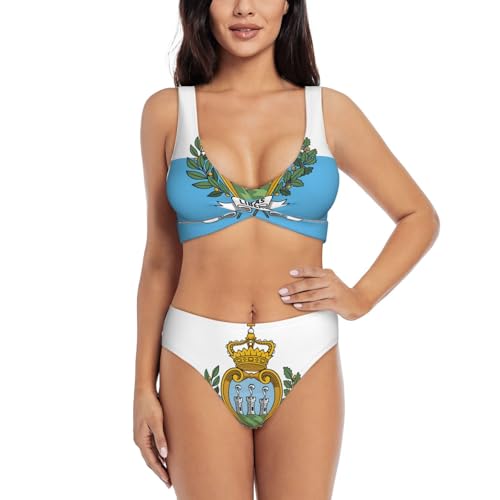 JBJGKHLP Maillot de bain 2 pièces pour femme avec imprimé dr