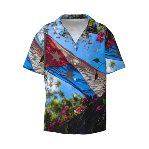 Chemise hawaïenne à manches courtes avec drapeau de Porto Ri