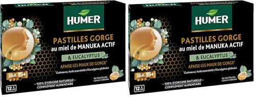 Humer - Pastilles Gorge Cœur Liquide Manuka 15+ - Apaise la