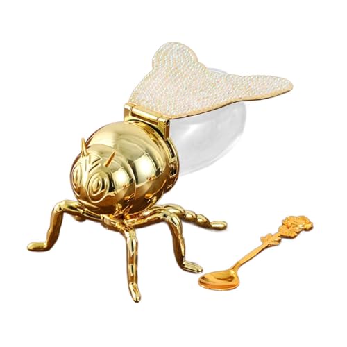 lmoikesz Sucrier/Pot à Miel orné de Strass et,Or,10 x 15 x 8