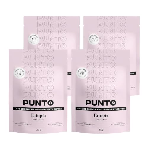 PUNTO - Café moulu dÉthiopie - Paquet de 4 x 250 g - Café de
