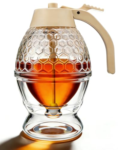 Ahhute Distributeur Miel Verre 240ml - Blanc