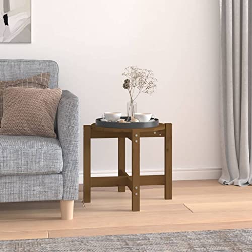 Ziaphsol Table Basse Marron Miel en Bois Massif de pin Ø 52,