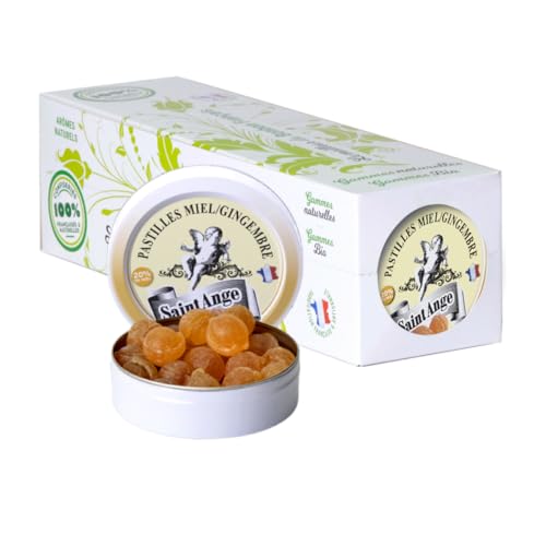 Lot de 10 boites Miel Gingembre Pastilles Saint-Ange Bonbons
