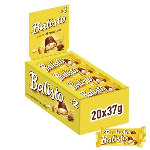 BALISTO Barre Biscuit Céréales Chocolat au Lait Miel Amande