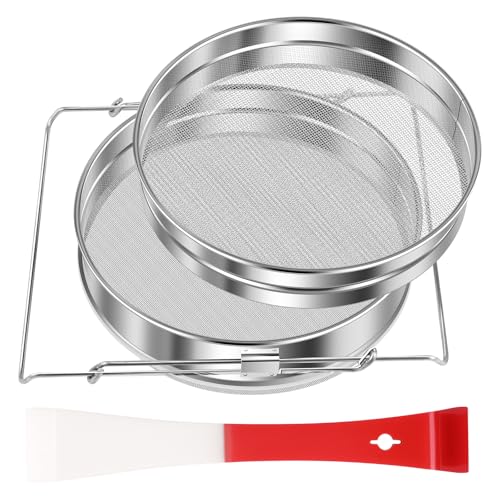 Double filtre à miel avec bras extensibles et grattoir, filt