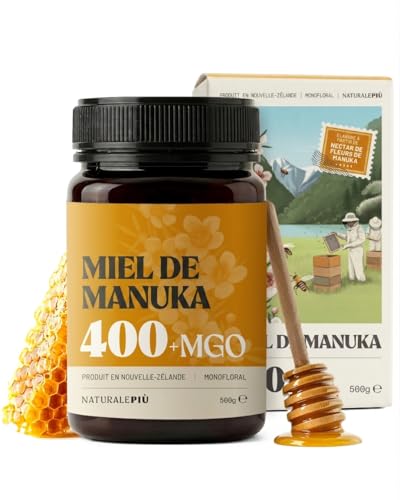 NaturalePiù Miel de Manuka 400+ MGO - 500g Brut et Bio de No