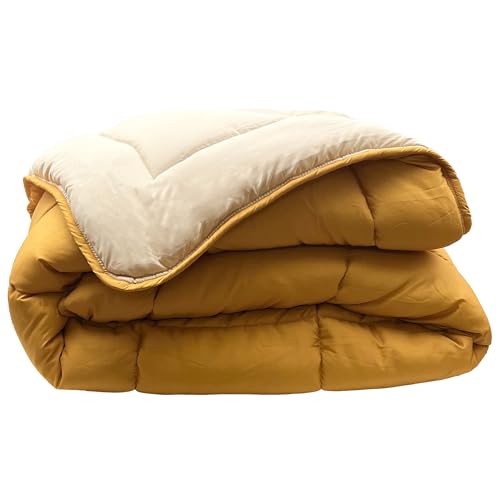 Linnea Couette Hiver 260x240 cm Cocoon Bicolore Jaune Miel/G