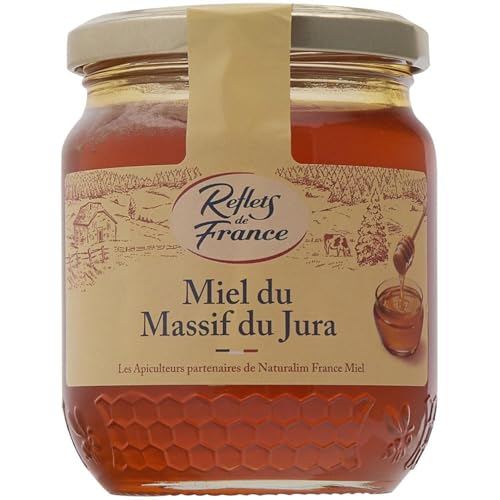 Miel du Massif du Jura, récolte française en bouteille verre