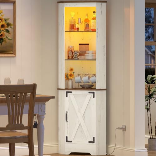 Hzuaneri Buffet, Meuble d'Angle à LED, Meuble de Rangement