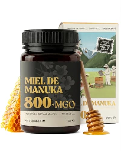 NaturalePiù Miel de Manuka 800+ MGO - 500g Brut et Bio de No
