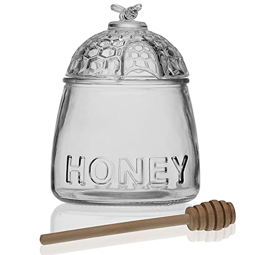 MGE - Pots à Miel - Pot Miel avec Cuillère en Bois - Distrib