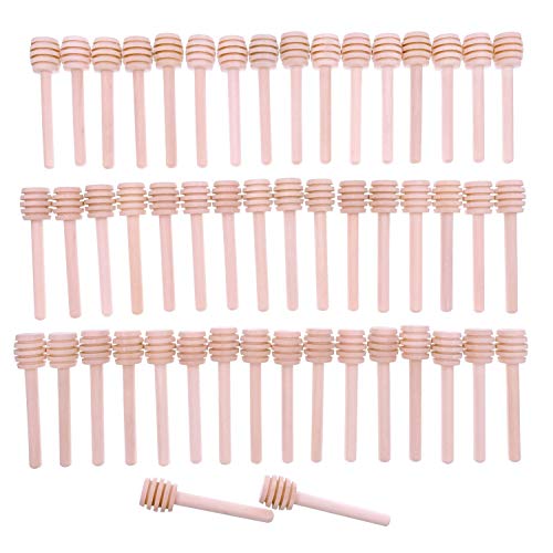 JZK 50x Cuillère à miel en bois Cuillères à Miel Bâton Miel 