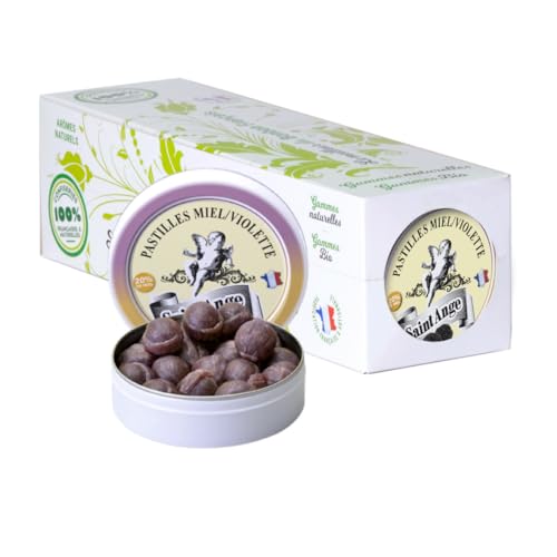 Lot de 10 boites Miel Violette Pastilles Saint-Ange Bonbons