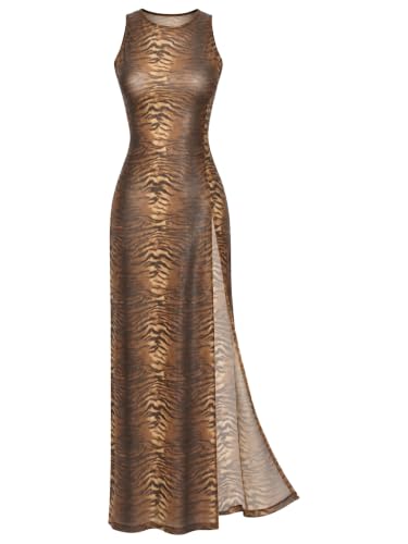 Femme Longue Robe De Soirée Nuisette Résille Mesh Halter San