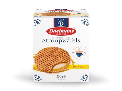 Daelmans Stroopwafels au Miel Boîte Cube, 64 Gaufres (8x8), 