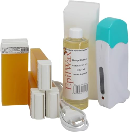 EpilWax - Kit Chauffe Cire Épilation Professionnelle avec 4 