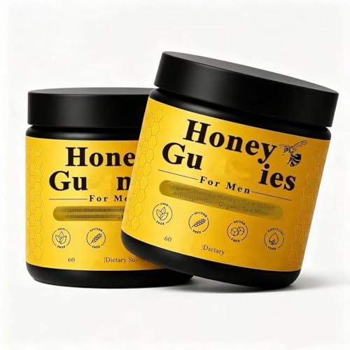 Honey Gummies Pour Hommes, Végétalien, Sans OGM (2 Bouteille