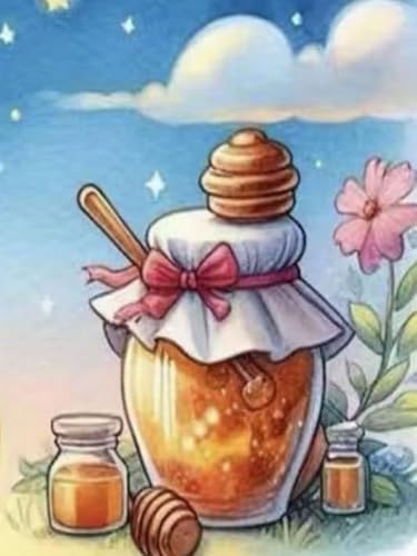 Brennora Kits de point de croix estampés Pot de miel Kit de 