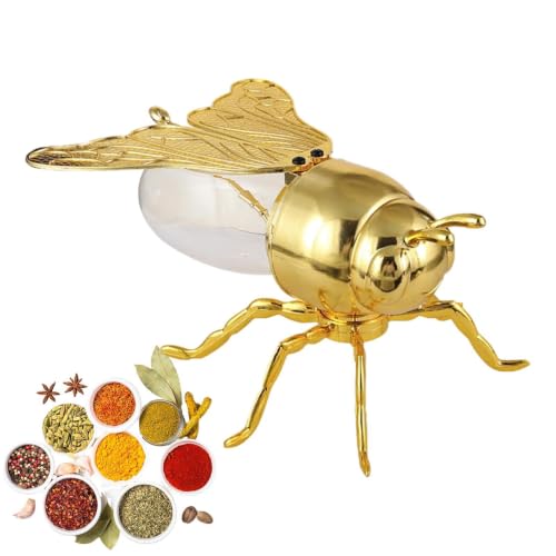 Abeille en verre de miel orné de cristaux en forme dabeille