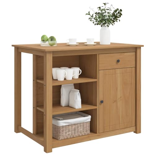 vidaXL Ensemble Cuisine Îlot 2 pc Panama Cire de Miel 112 x