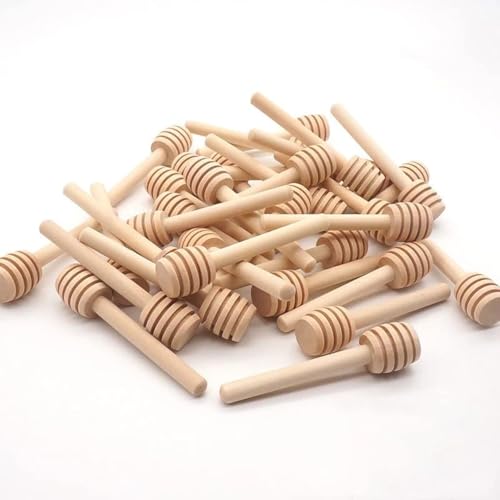 PIQIUQIU 30x Cuillères à Miel en Bois avec Son Grand Manche,