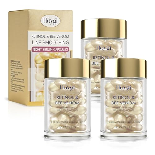 Lot de 3 sérum au rétinol avec venin dabeille, sérum de nuit