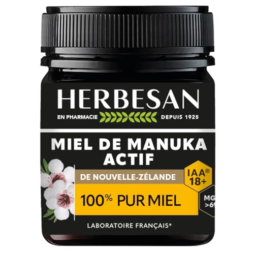 HERBESAN®- MIEL DE MANUKA ACTIF - IAA18+ (MGO696+)- Origine 