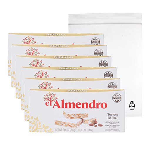 El Almendro Turron Crunchy Nougat - (lot de 6) avec pochette