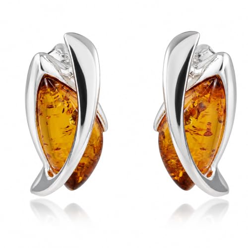 Boucles doreilles en argent sterling et miel dambre de la Ba