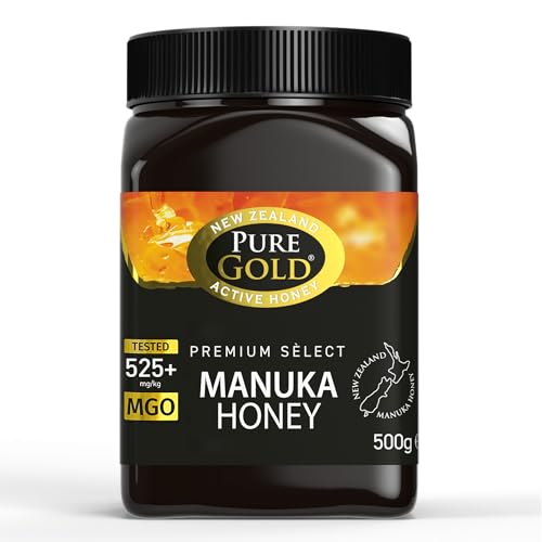 PURE GOLD - Miel de Manuka, Certifié MGO 525+, Antibactérien