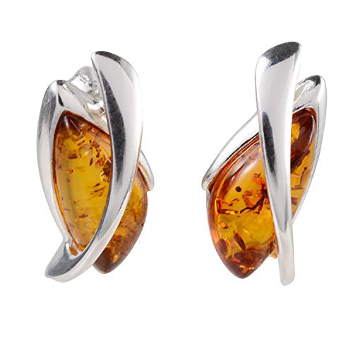 Boucles doreilles en argent sterling et miel dambre de la Ba
