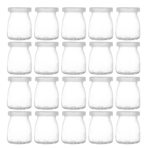 FUNNETOYU 20 Pièces Lot Pots Verre pour Yaourt et Pudding av