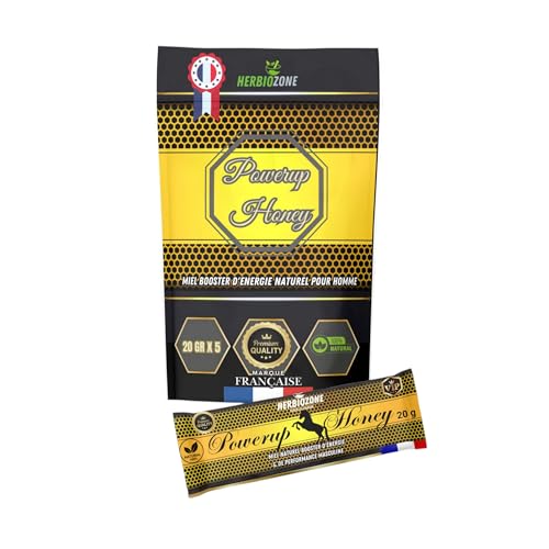 PowerUp Honey Miel Booster pour Homme | Ginseng Rouge | Maca